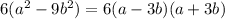 6(a^2-9b^2)=6(a-3b)(a+3b)