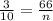 \frac{3}{10}=\frac{66}{n}