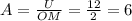 A=\frac{U}{OM} =\frac{12}{2} =6