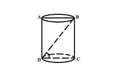 Здравствуйте Диагональ осевого сечения цилиндра равна 10 см, с основанием цилиндра она образует угол
