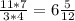 \frac{11*7}{3*4} = 6\frac{5}{12}