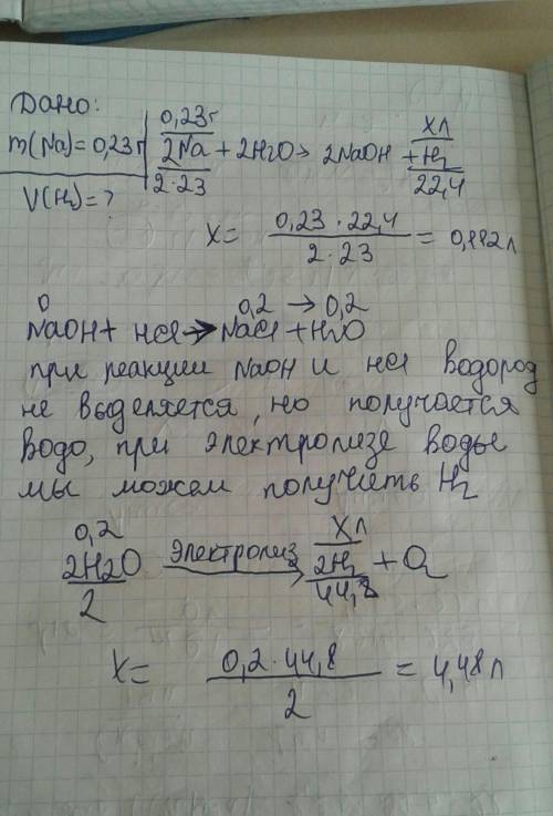 При взаимодействии гидроксида натрия с соляной кислотой образовалось 0,2 моль хлорида натрия Какой о