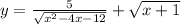 y=\frac{5}{\sqrt{x^2-4x-12} } +\sqrt{x+1}