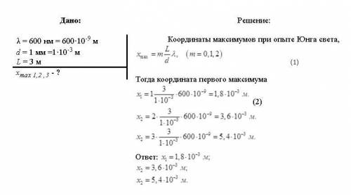 В опыте Юнга отверстия освещались светом с длиной волны 600 нм, расстояние между отверстиями 1мм и р