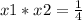 x1*x2=\frac{1}{4}