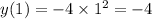 y(1)=-4\times1^2=-4