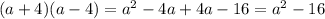 (a+4)(a-4)=a^{2}-4a+4a-16=a^{2}-16