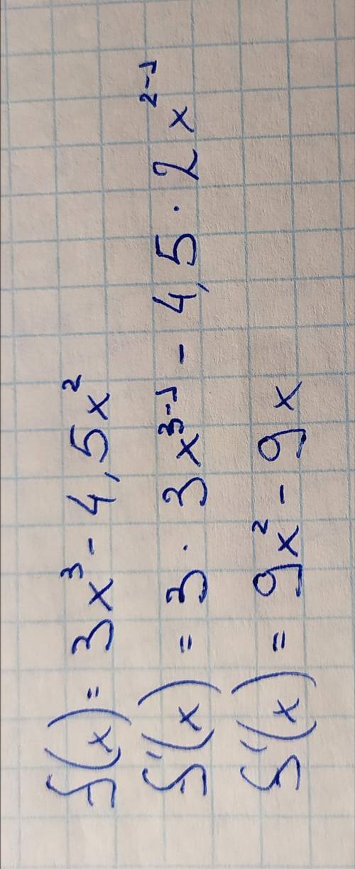 Вычислите производную функции f(x) = 3x^3 - 4,5x^2