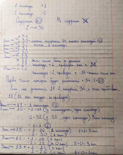 Исполнитель Калькулятор преобразует число на экране. У исполнителя есть две команды, которым присвое