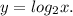 y = log_{2} x.