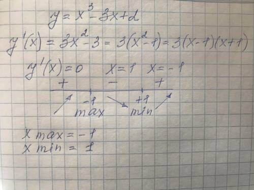 Найти точки экстремума функции у = х^3 -3х +2