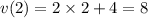 v(2) = 2 \times 2 + 4 = 8