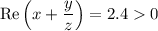 \mathrm{Re}\left(x+\dfrac{y}{z}\right)=2.40