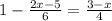 1-\frac{2x-5}{6} =\frac{3-x}{4}