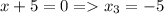 x+5=0=x_3=-5