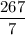 \dfrac{267}{7}