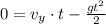 0 = v_y\cdot t -\frac{gt^2}{2}