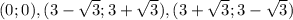 (0; 0), (3-\sqrt{3}; 3+\sqrt{3}), (3+\sqrt{3}; 3-\sqrt{3})