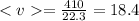 =\frac{410}{22.3}=18.4