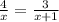 \frac{4}{x} = \frac{3}{x+1}