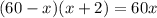 (60-x)(x+2)=60x