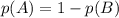 p(A)=1-p(B)