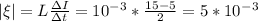 |\xi |=L\frac{\Delta I}{\Delta t} =10^-^3*\frac{15-5}{2}= 5*10^-^3