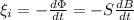 \xi_i=-\frac{d\Phi}{dt}=-S\frac{dB}{dt}