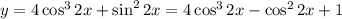 y=4\cos^32x+\sin^22x=4\cos^32x-\cos^22x+1