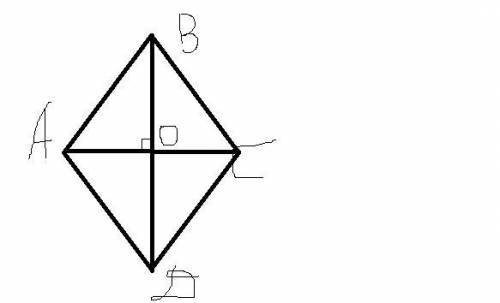 У ромбі АВСD кут А дорівнює 140 градусів. Визнач кути трикутника АОВ, де О — точка перетину діагонал
