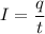 I = \dfrac{q}{t}