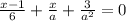 \frac{x-1}{6} +\frac{x}{a} +\frac{3}{a^2} =0