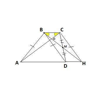 Дана трапеция ABCD с основаниями AD и BC. Известно, что AB = BD. Пусть точка M - середина боковой ст