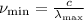 \nu_{\min}=\frac{c}{\lambda_{\max}}