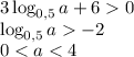 3\log_{0{,}5}a+60\\\log_{0{,}5}{a}-2\\0