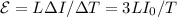 \mathcal{E} = L\Delta I/\Delta T = 3LI_0/T