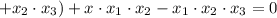 + x_2\cdot x_3) + x\cdot x_1\cdot x_2 - x_1\cdot x_2\cdot x_3 = 0