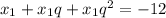 x_1 + x_1q + x_1q^2 = -12