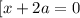 [x+2a = 0