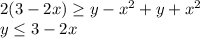 2(3-2x)\geq y-x^2+y+x^2\\y\leq 3-2x