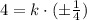 4=k\cdot (\pm\frac{1}{4})