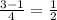 \frac{3-1}{4} =\frac{1}{2}