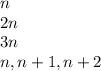 n\\2n\\3n\\n, n+1, n+2