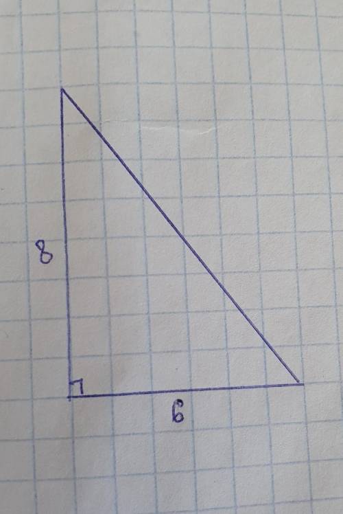 Постройте прямоугольный треугольник с кетами 6 и Все на картинке!​
