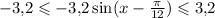 -3{,}2\leqslant -3{,}2\sin(x-\frac{\pi}{12})\leqslant3{,}2