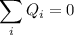 \displaystyle \sum_iQ_i=0