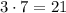 3\cdot7=21