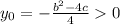 y_{0}=-\frac{b^2-4c}{4}0