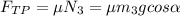 \displaystyle F_{TP}=\mu N_3=\mu m_3gcos\alpha