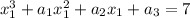 x^3_{1}+a_{1}x^2_{1}+a_{2}x_{1}+a_{3}=7